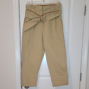 Zara Tan High-Waisted Capris